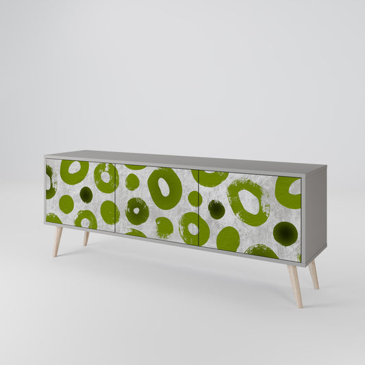 GREEN RHAPSODY 3-Door TV Stand in Grey Finish