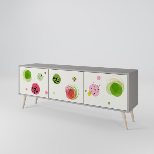 COLORFUL COSMOS 3-Door TV Stand in Grey Finish