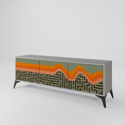 SIMPLE SOLUTIONS 3-Door TV Stand in Grey Finish