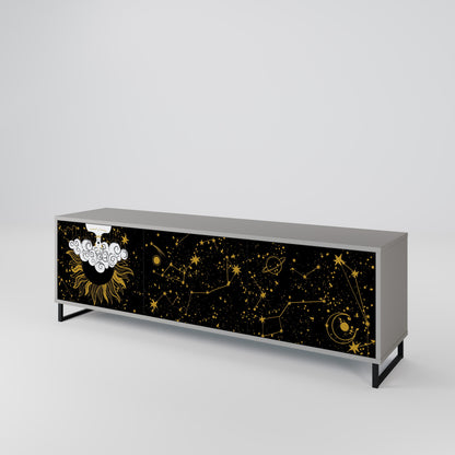 STELLAR CONSTELLATIONS 3-Door TV Stand in Grey Finish