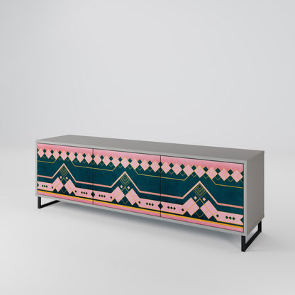 ROYAL COMPOSITION 3-Door TV Stand in Grey Finish