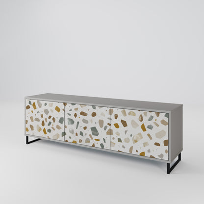 PIECES OF TOMORROW 3-Door TV Stand in Grey Finish