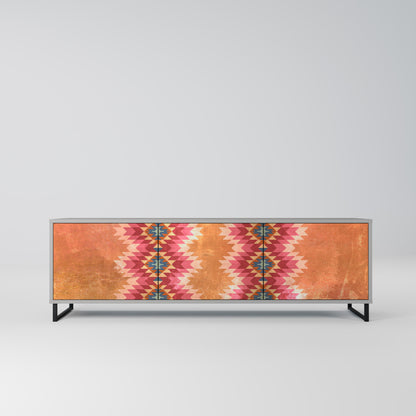 INDIAN FOLK 3-Door TV Stand in Grey Finish