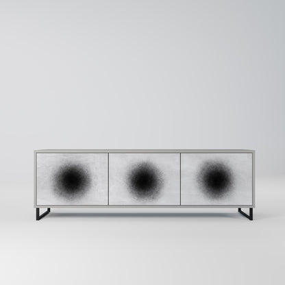 BLACK HOLE 3-Door TV Stand in Grey Finish