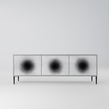 BLACK HOLE 3-Door TV Stand in Grey Finish
