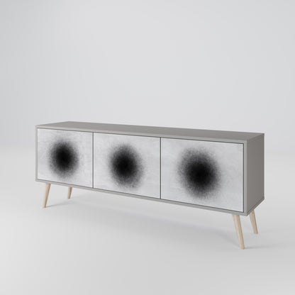 BLACK HOLE 3-Door TV Stand in Grey Finish