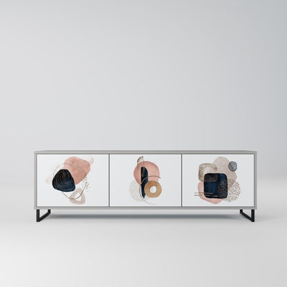 COLORFUL SHAPES 3-Door TV Stand in Grey Finish