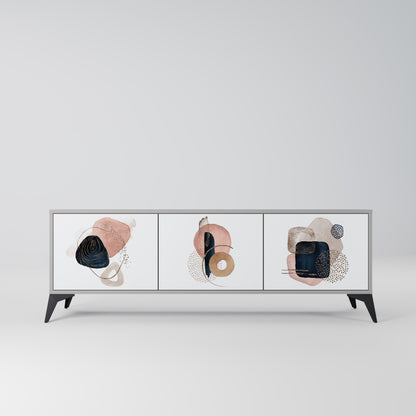 COLORFUL SHAPES 3-Door TV Stand in Grey Finish