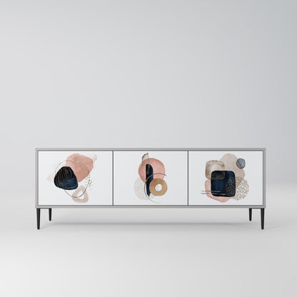 COLORFUL SHAPES 3-Door TV Stand in Grey Finish