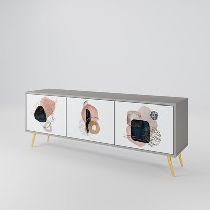 COLORFUL SHAPES 3-Door TV Stand in Grey Finish