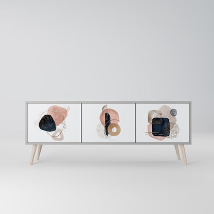 COLORFUL SHAPES 3-Door TV Stand in Grey Finish