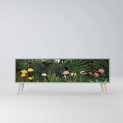 VIRGIN FOREST WITH SUNSET 3-Door TV Stand in Grey Finish