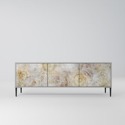 SUNFLOWER BLUR 3-Door TV Stand in Grey Finish