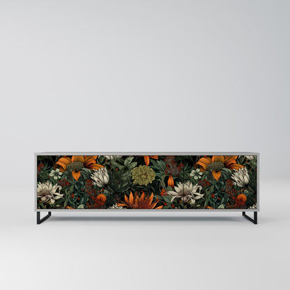 MIDNIGHT SPROUT 3-Door TV Stand in Grey Finish