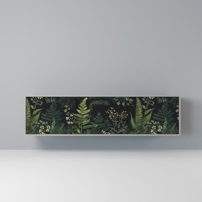 FERN FLOWERS 3-Door TV Stand in Grey Finish