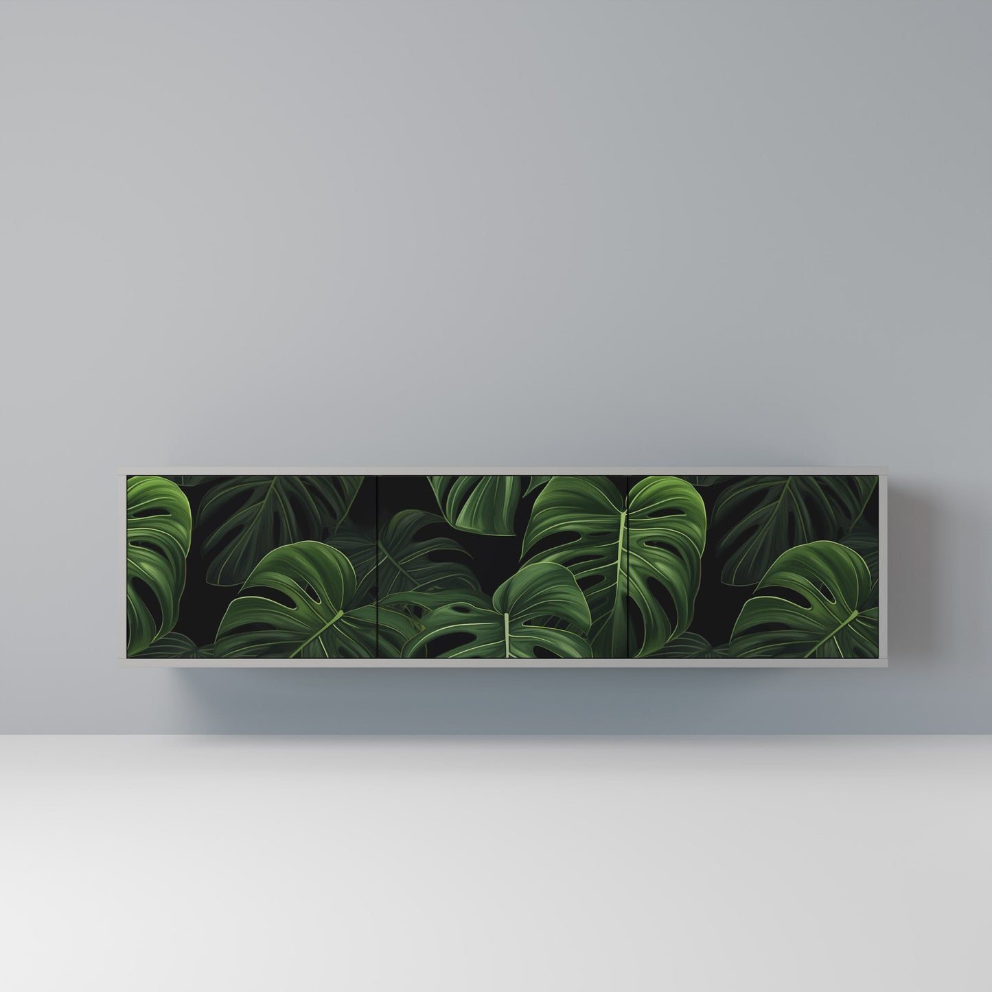 INFINITE MONSTERA 3-Door TV Stand in Grey Finish