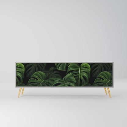 INFINITE MONSTERA 3-Door TV Stand in Grey Finish
