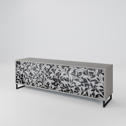 CHARCOAL SPROUT 3-Door TV Stand in Grey Finish