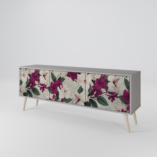 FLOWERET DREAM 3-Door TV Stand in Grey Finish