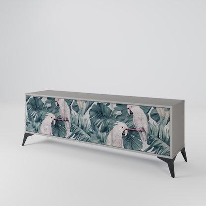 POPINJAY LOOK 3-Door TV Stand in Grey Finish