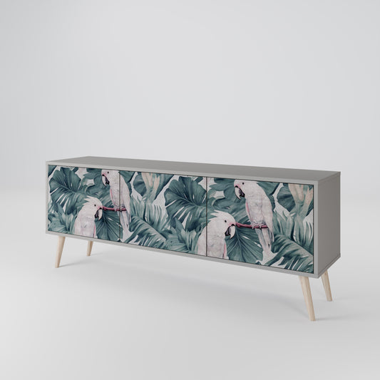 POPINJAY LOOK 3-Door TV Stand in Grey Finish