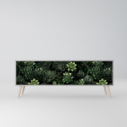 SUCCULENT JUNGLE 3-Door TV Stand in Grey Finish
