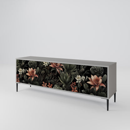 SECRET VERDURE 3-Door TV Stand in Grey Finish