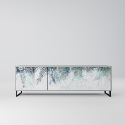 PALM VEIL 3-Door TV Stand in Grey Finish