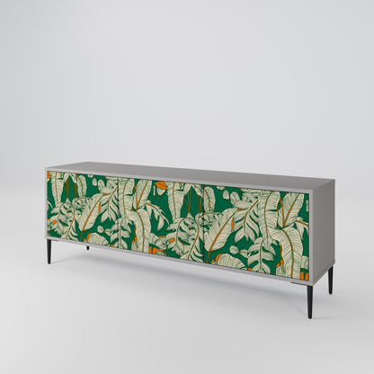 VERDANT PLEASURES 3-Door TV Stand in Grey Finish