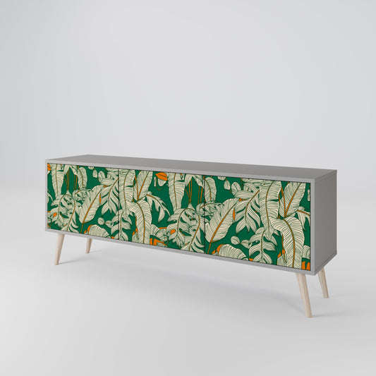 VERDANT PLEASURES 3-Door TV Stand in Grey Finish