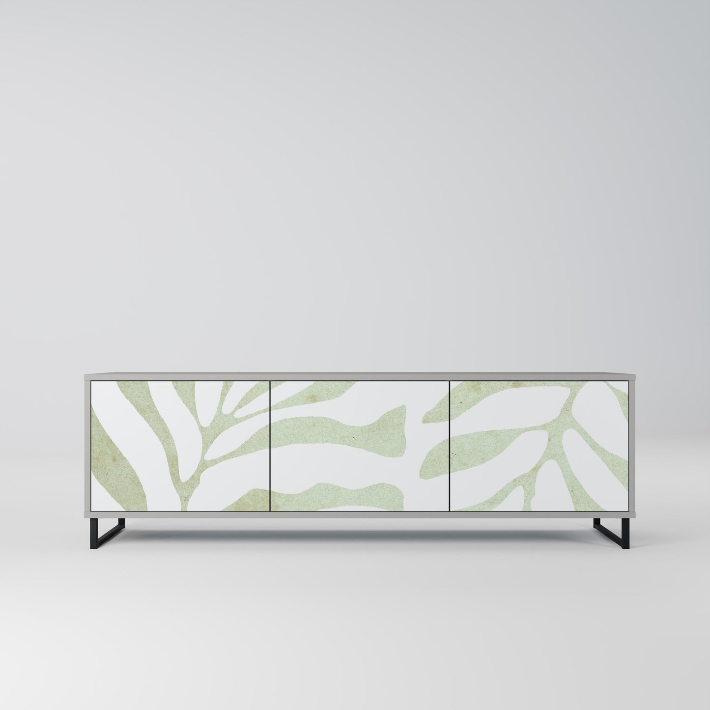 BOTANICAL SPARK 3-Door TV Stand in Grey Finish
