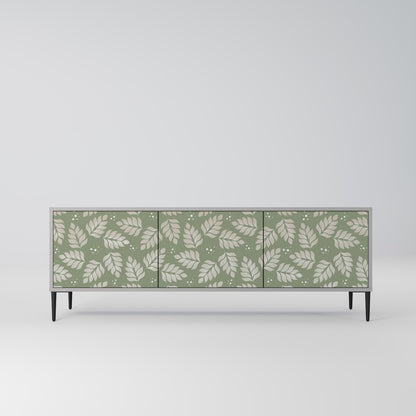LEAVES ON GREEN 3-Door TV Stand in Grey Finish