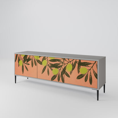 JUICY OLIVES 3-Door TV Stand in Grey Finish