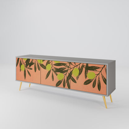 JUICY OLIVES 3-Door TV Stand in Grey Finish