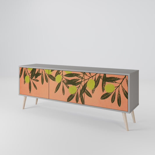 JUICY OLIVES 3-Door TV Stand in Grey Finish
