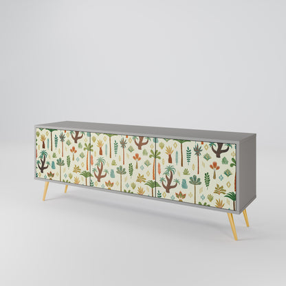 PALM SPRING 3-Door TV Stand in Grey Finish