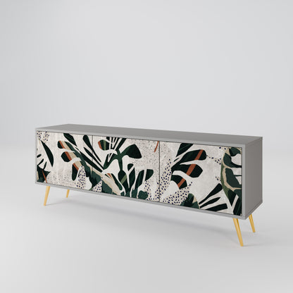 VERDURE FORMATION 3-Door TV Stand in Grey Finish