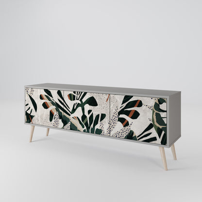 VERDURE FORMATION 3-Door TV Stand in Grey Finish