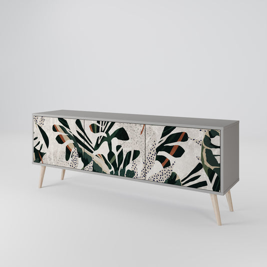 VERDURE FORMATION 3-Door TV Stand in Grey Finish