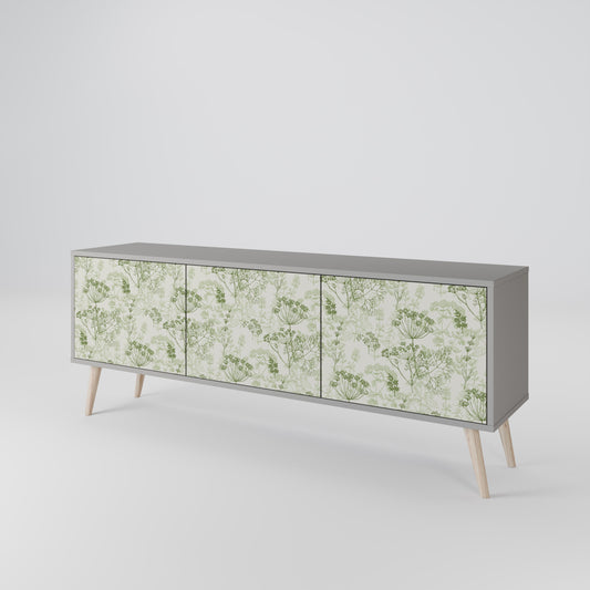 FENNEL BALDACHIN 3-Door TV Stand in Grey Finish