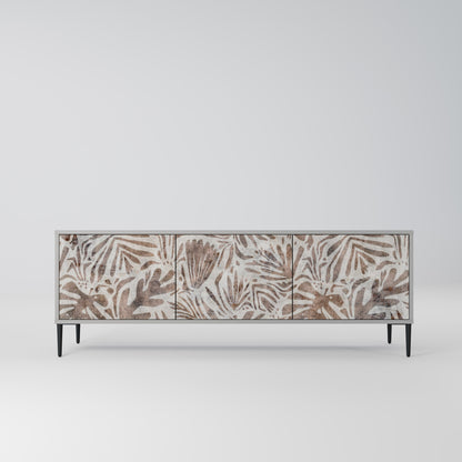 PASSING TIME 3-Door TV Stand in Grey Finish