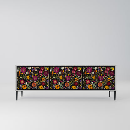 MIDNIGHT GARDEN Mobile TV a 3 Ante in Finitura Grigia