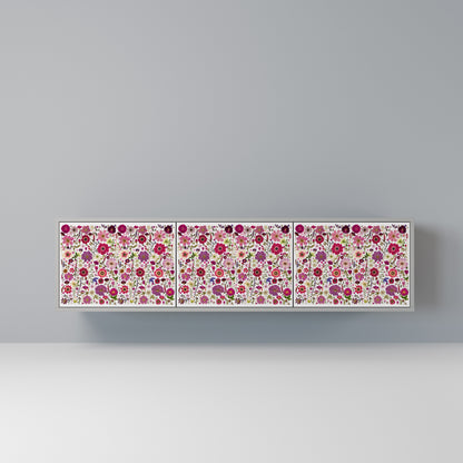 PETAL GARDEN Mobile TV a 3 Ante in Finitura Grigia