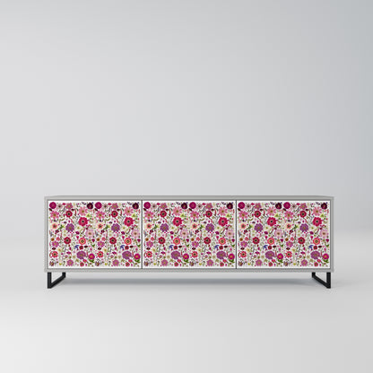 PETAL GARDEN Mobile TV a 3 Ante in Finitura Grigia