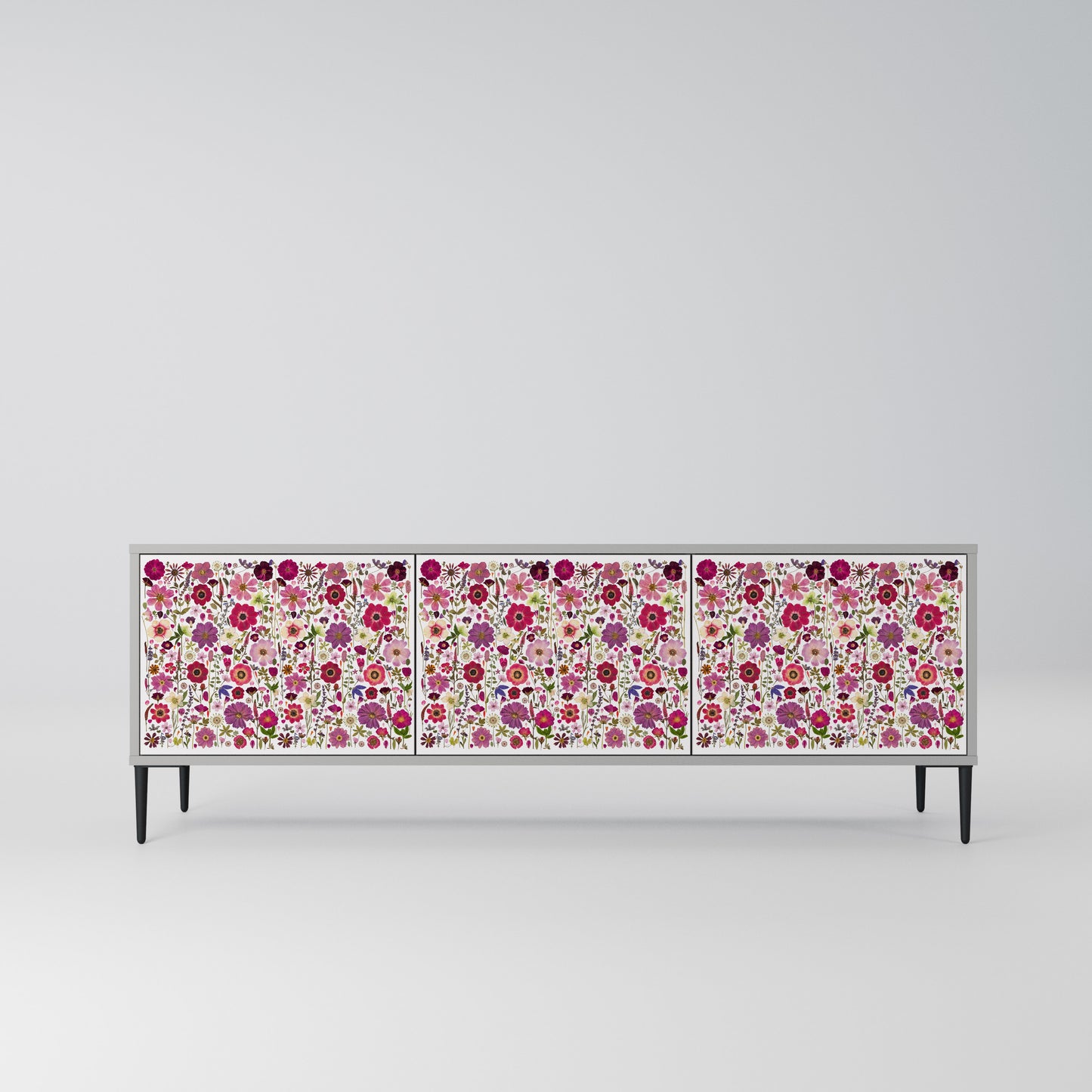 PETAL GARDEN Mobile TV a 3 Ante in Finitura Grigia