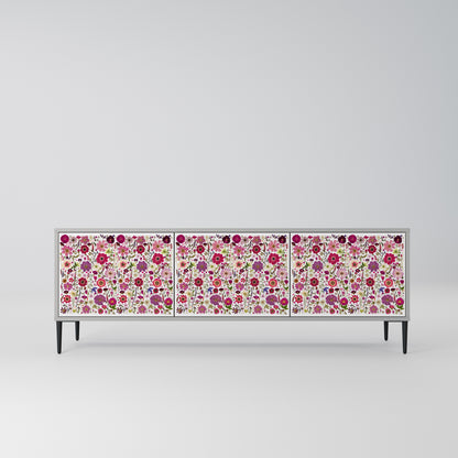 PETAL GARDEN Mobile TV a 3 Ante in Finitura Grigia