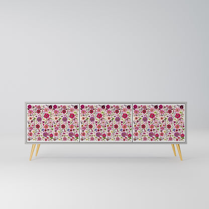 PETAL GARDEN Mobile TV a 3 Ante in Finitura Grigia