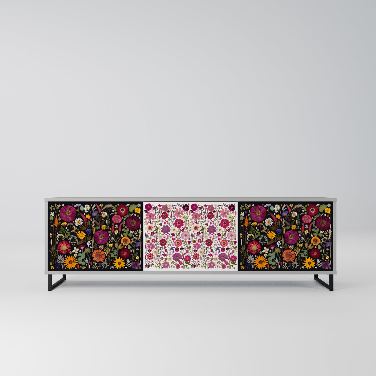 DAYNITE GARDEN Mobile TV a 3 Ante in Finitura Grigia