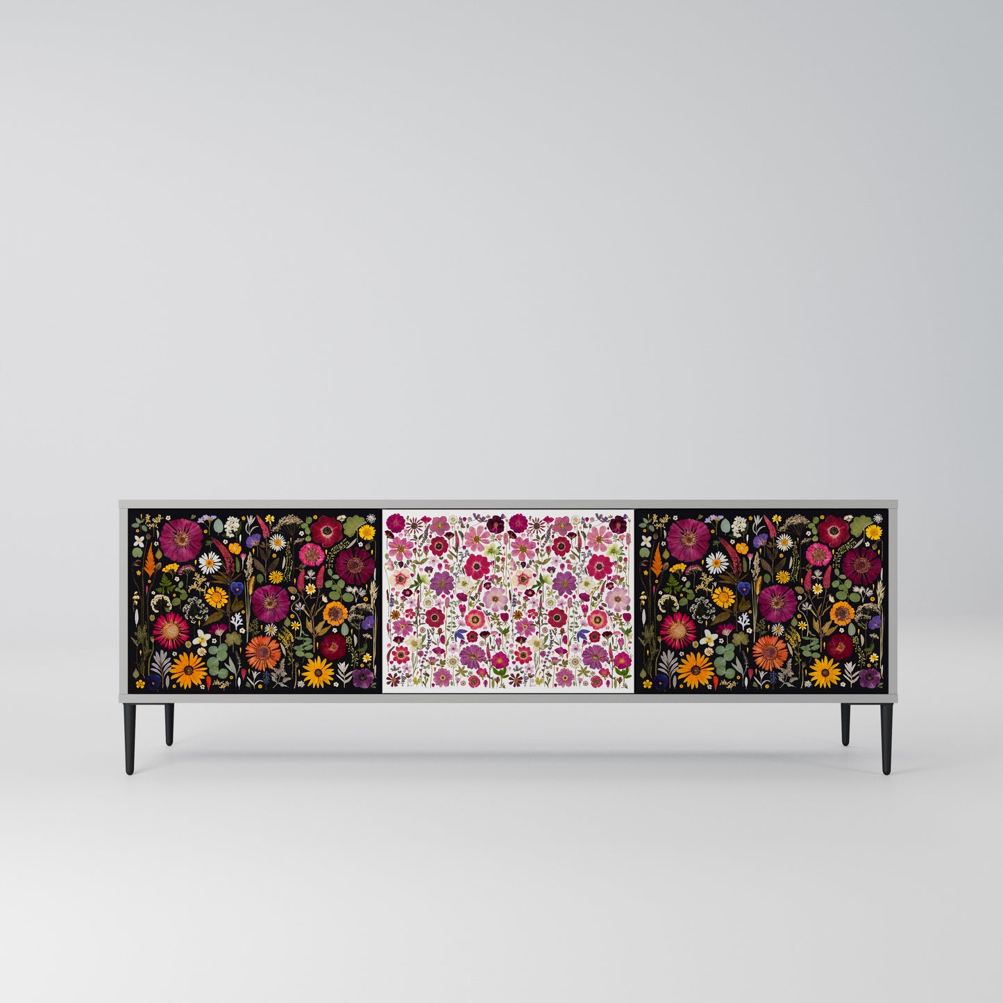 DAYNITE GARDEN Mobile TV a 3 Ante in Finitura Grigia