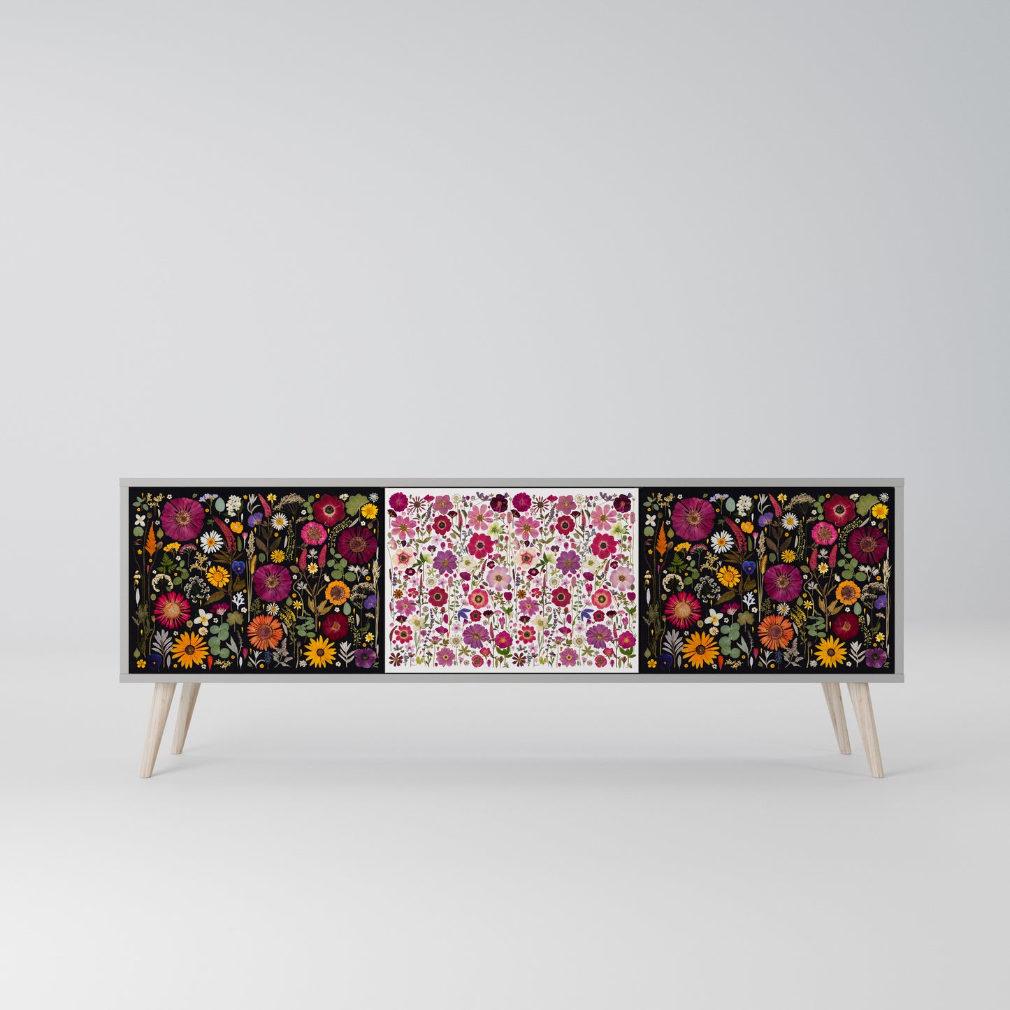 DAYNITE GARDEN Mobile TV a 3 Ante in Finitura Grigia